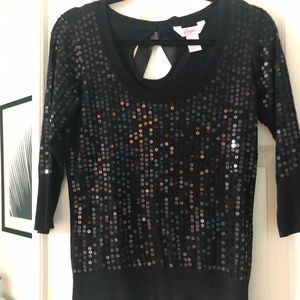 Candies Black Sequence Sweater